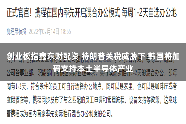创业板指鑫东财配资 特朗普关税威胁下 韩国将加码支持本土半导体产业