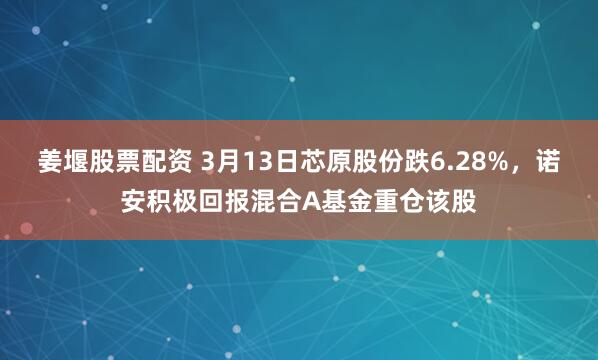 姜堰股票配资 3月13日芯原股份跌6.28%，诺安积极回报混合A基金重仓该股