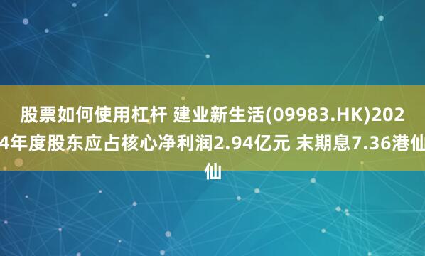 股票如何使用杠杆 建业新生活(09983.HK)2024年度股东应占核心净利润2.94亿元 末期息7.36港仙