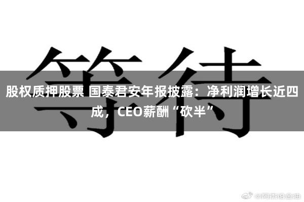 股权质押股票 国泰君安年报披露：净利润增长近四成，CEO薪酬“砍半”
